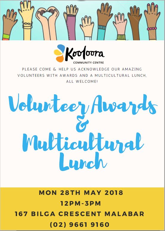 Volunteer Awards &amp; Multicultural Lunch FB post